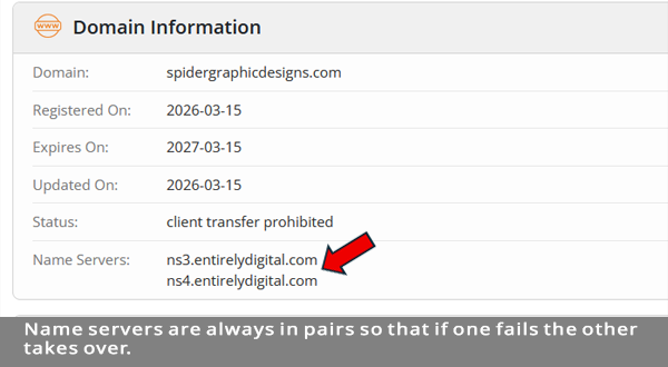 Name servers are always in pairs